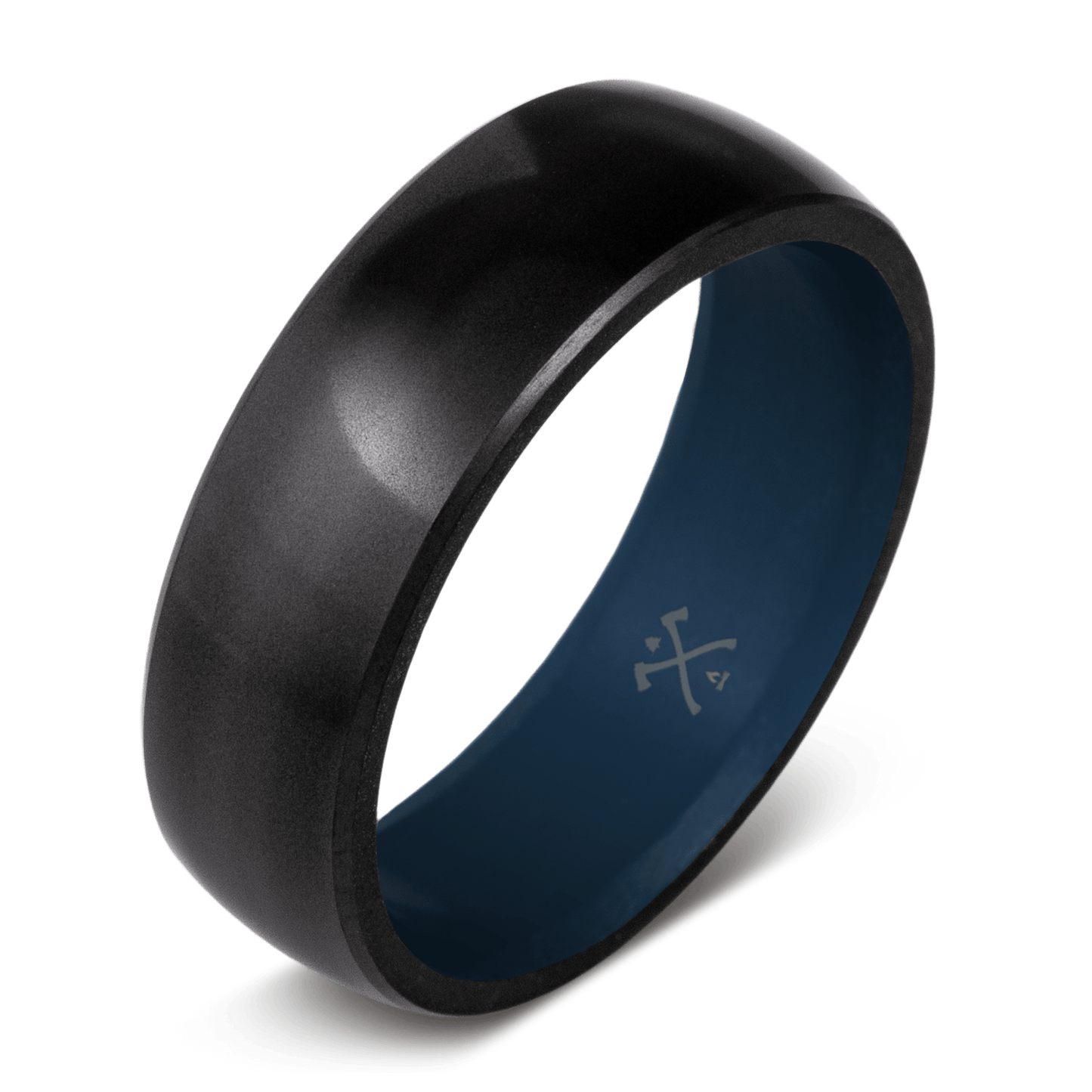 The Echo. Black men's ring with black diamond outside and cerakote lining the inside.