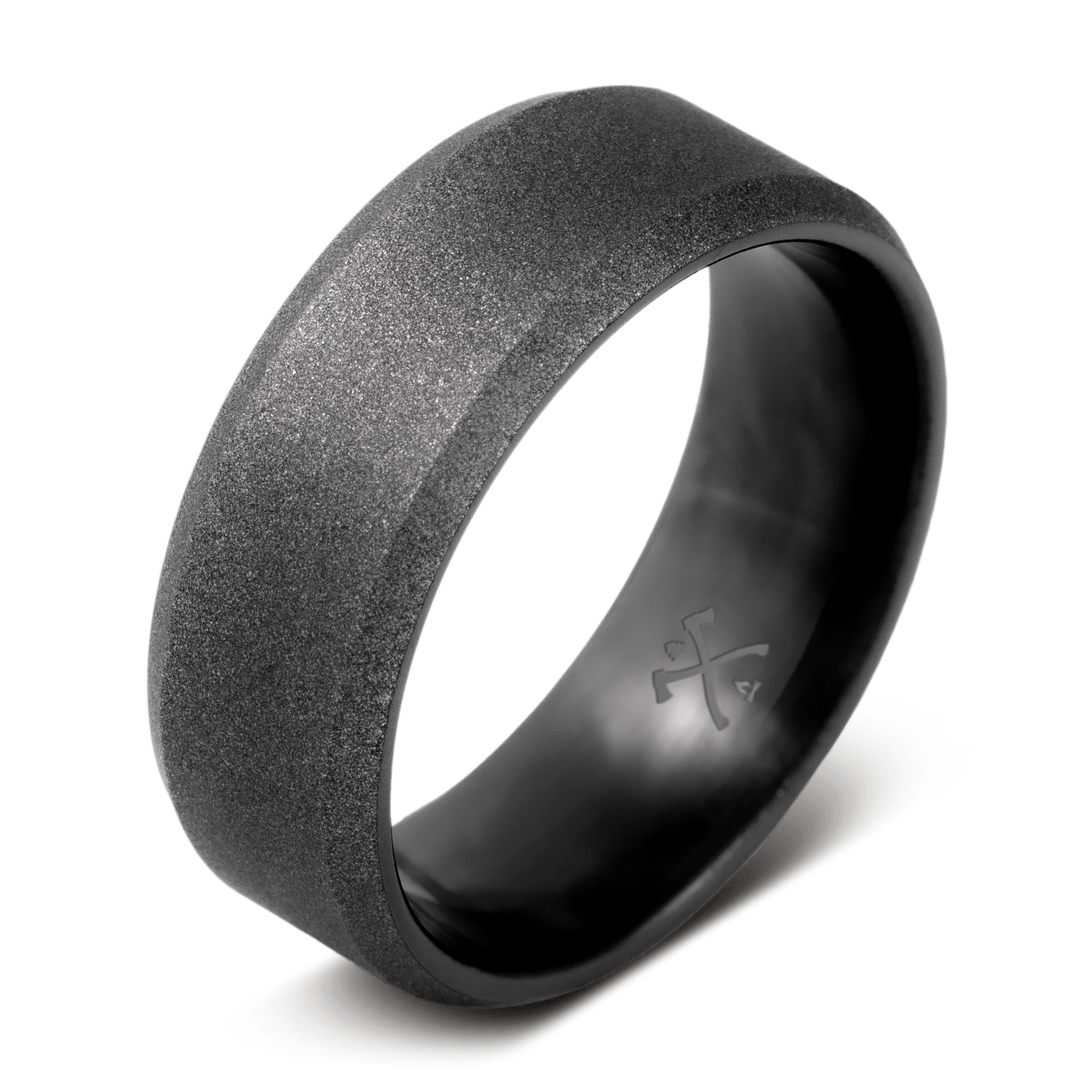 The Galaxy. Black ring for men made with black ceramic and gray cerakote