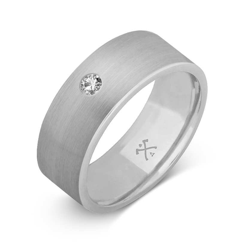 10K White Gold with Stone- Build Your Own Band