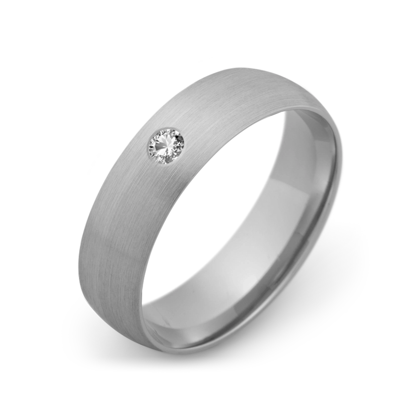 10K White Gold with Stone- Build Your Own Band