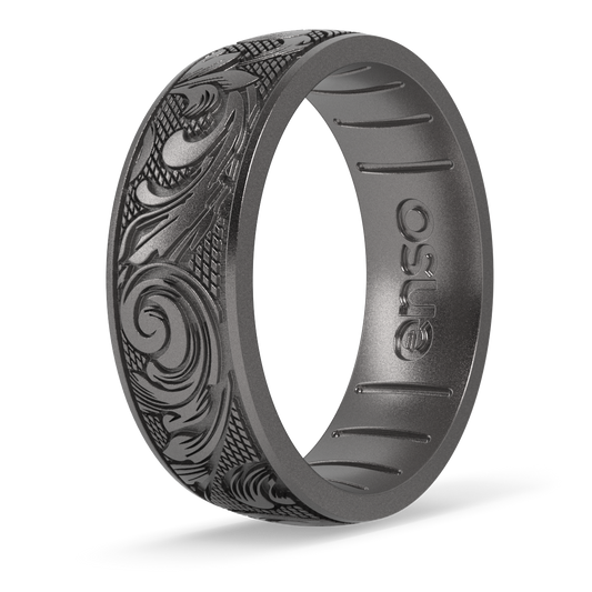 Etched Signature Silicone Ring - Flourish