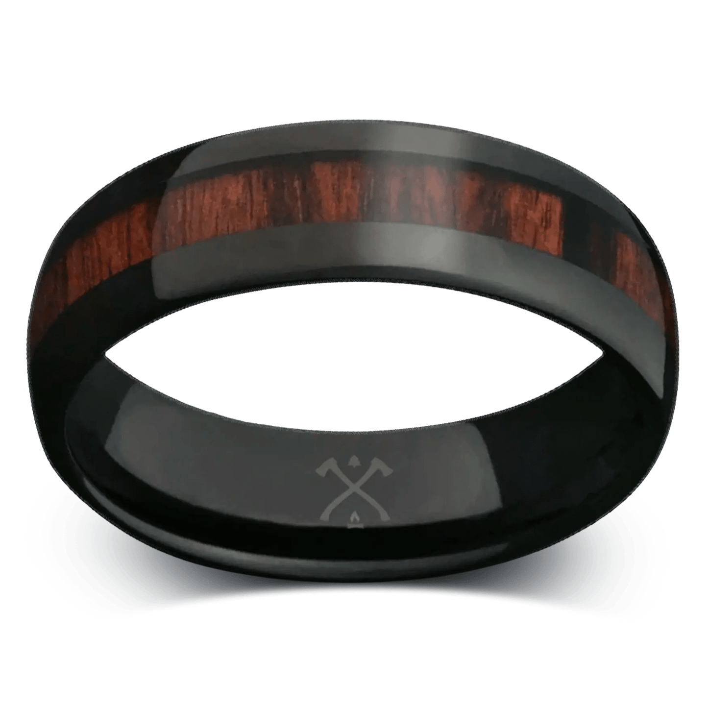 The Cowboy - Black plated tungsten and koa wood - mens wedding bands