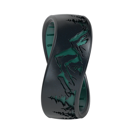 Etched Silicone Ring - Peak - Black Pearl/Emerald