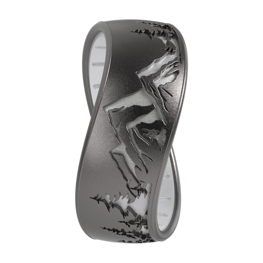 Etched Silicone Ring - Peak - Platinum/Pearl
