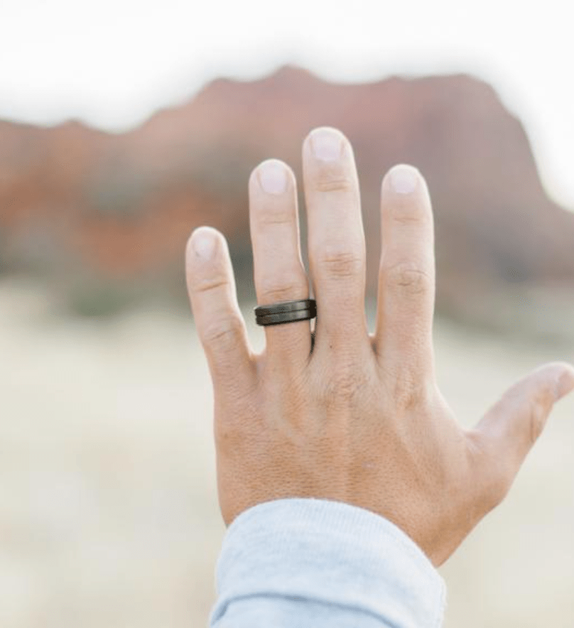 Elements Contour Silicone Ring - Black Pearl - Men's Wedding Rings - Manly Bands
