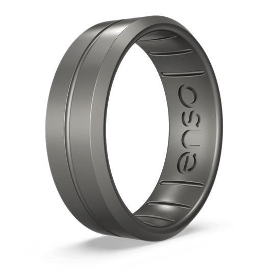 Elements Contour Silicone Ring - Platinum - Men's Wedding Rings - Manly Bands