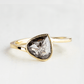 Solid Yellow Gold engagement ring with a salt and pepper stone - Women's Wedding Rings - Manly Bands